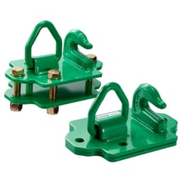 3/8"-os traktor kanálhorgok rögzítőgyűrűvel, 70-es minőségű kovácsolt acél, 2 db-os csavarozható kapaszkodóhorog hátlapokkal, kompatibilis traktor kanállal, lakókocsival, UTV teherautóval, maximális szakítószilárdság 15 000 font, zöld - miniatúra 2