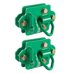 3/8"-os traktor kanálhorgok rögzítőgyűrűvel, 70-es minőségű kovácsolt acél, 2 db-os csavarozható kapaszkodóhorog hátlapokkal, kompatibilis traktor kanállal, lakókocsival, UTV teherautóval, maximális szakítószilárdság 15 000 font, zöld - miniatúra 12