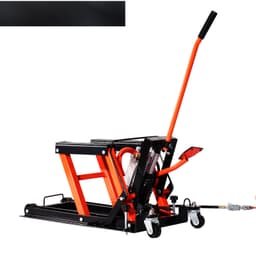 Motorkerékpár-emelő, 750 kg teherbírás, hidraulikus és pneumatikus motorkerékpár-emelő, 10,5–38 cm magasságtartomány, nagy teherbírású kerékpárjavító állvány levehető rámpával és 2 görgővel ATV-khez, terepmotorokhoz - miniatúra 4