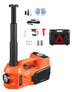 Elektromos autóemelő, 5 tonna / 11000 font, Elektromos ollós emelő beépített pumpával, 12 V-os állítható kerékcsere Biztonságos kalapáccsal és LED lámpával, Hordozható emelőkészlet szedánhoz, terepjáróhoz, teherautóhoz - miniatúra 2