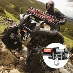 Elektromos csörlő ATV UTV 907,2 kg acélkábel IP 55 vízálló vezetékes vezérlés - miniatúra 1