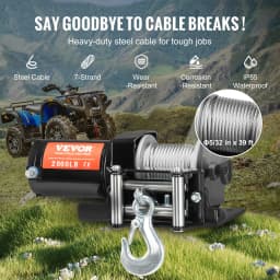 Elektromos csörlő ATV UTV 907,2 kg acélkábel IP 55 vízálló vezetékes vezérlés - miniatúra 8