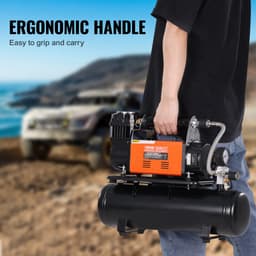 12 V-os nagy teherbírású légkompresszor 6 literes tartállyal, 6,35 CFM hordozható gumiabroncs-felfújó, 150 PSI terepjáró légkompresszor digitális nyomásmérővel, gumiabroncs-felfújó teherautókhoz, SUV-okhoz, 4 x 4 járművekhez, lakókocsikhoz - miniatúra 10