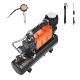 12 V-os nagy teherbírású légkompresszor 6 literes tartállyal, 6,35 CFM hordozható gumiabroncs-felfújó, 150 PSI terepjáró légkompresszor digitális nyomásmérővel, gumiabroncs-felfújó teherautókhoz, SUV-okhoz, 4 x 4 járművekhez, lakókocsikhoz - miniatúra 12