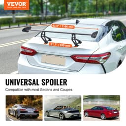 Univerzális hátsó spoiler GT stílusú állítható csomagtartó szárny autóversenyhez 43,3"/110 cm - miniatúra 6