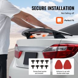 GT Wing autóspoiler, 46,3 hüvelykes univerzális spoiler, a legtöbb szedánnal és kupéval kompatibilis, nagy szilárdságú ABS anyagból, hátsó spoiler szárny, versenyspoiler BGW/JDM Drift fényes fekete - miniatúra 10