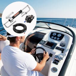 90 LE-s hidraulikus külmotoros kormánymű készlet, hajó hidraulikus kormányrendszer 13,5 hüvelykes kormánykerékkel, kormánypumpával, hidraulikus hengerrel és 2 db 26 láb hosszú tömlővel egyállomásos, egymotoros hajókhoz - miniatúra 1