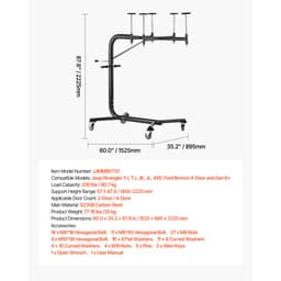Keménytető-leszedő emelő, 90 kg, Jeep keménytető-eltávolító és -tároló rendszer, egyszerű, egyszemélyes kezelés, kompatibilis a Jeep Wrangler 2- és 4-ajtós YJ, TJ, JK, JL és 4XE, valamint a Ford Bronco 4- és 6-os generációs+ modelljeivel. - miniatúra 11