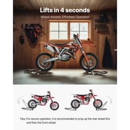 Motorkerékpár-támasztó emelő, 1100 font teherbírású első-hátsó kombinált támasztó emelő, első kerék dupla villás állvány, hátsó U+L villa lengőkaros orsós állvány, a legtöbb Yamaha Honda Kawasaki Suzuki motorkerékpárhoz, fekete - miniatúra 10