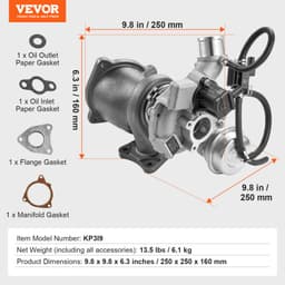 Turbófeltöltő Ford Escape 2013-2016 tömítéskészlettel, Turbófeltöltő csere Fusion 2013-2014 Fiesta Transit autómotorokhoz, Kompatibilis a 54399700144 CJ5G6K682DA Vahaha modellel - miniatúra 11