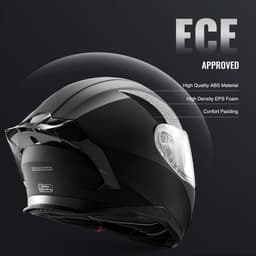 Motorkerékpár sisak, teljes arcvédővel, Smart Street ABS és nagy sűrűségű sisak Bluetooth-csatlakozóval és cserélhető lencsével, DOT által jóváhagyott kényelmes motocross sisak, fiatalok és felnőttek számára alkalmas - miniatúra 7