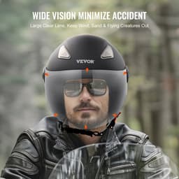 Motorkerékpár sisak, 3/4-es, Smart Street ABS és nagy sűrűségű sisak Bluetooth kommunikációval és cserélhető lencsével, DOT által jóváhagyott, kényelmes motocross sisak, fiataloknak és felnőtteknek egyaránt alkalmas - miniatúra 8