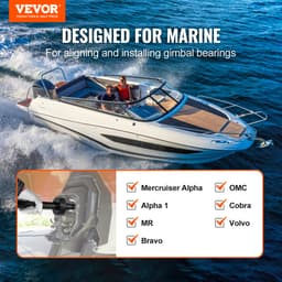 Gimbalcsapágy-beállító és beszerelő készlet, nagy teherbírású motorbeállító szerszámkészlet Mercruiser Alpha, Alpha 1, MR, Bravo, OMC, Cobra és Volvo modellekhez - miniatúra 6