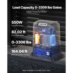 Automatikus kapunyitó, 550 W-os elektromos tolókapu-nyitó akár 25 m-es ajtókhoz, 1500 kg-os kapukhoz, nejlon fogaskerék-kerekes gördülőkapu motor infravörös érzékelővel és 2 távirányítóval, kocsibeálló kapunyitó rendszer - miniatúra 6