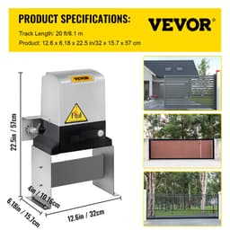 Tolókapu-nyitó, AC1400 1400 kg, 2 távirányítóval, kapumozgató hardverkészlettel a biztonság érdekében, 12 m/perc sebességgel, elektromos gördülő tolókapu motorral - miniatúra 11