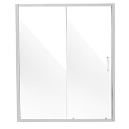 Félig keret nélküli zuhanyajtó, 147-159 cm széles x 187 cm magas, zuhany tolóajtó 6 mm-es átlátszó edzett üveggel, vízálló, törésálló, NANO bevonattal, foltálló rozsdamentes acél szerelvényekkel, krómozott - miniatúra 4
