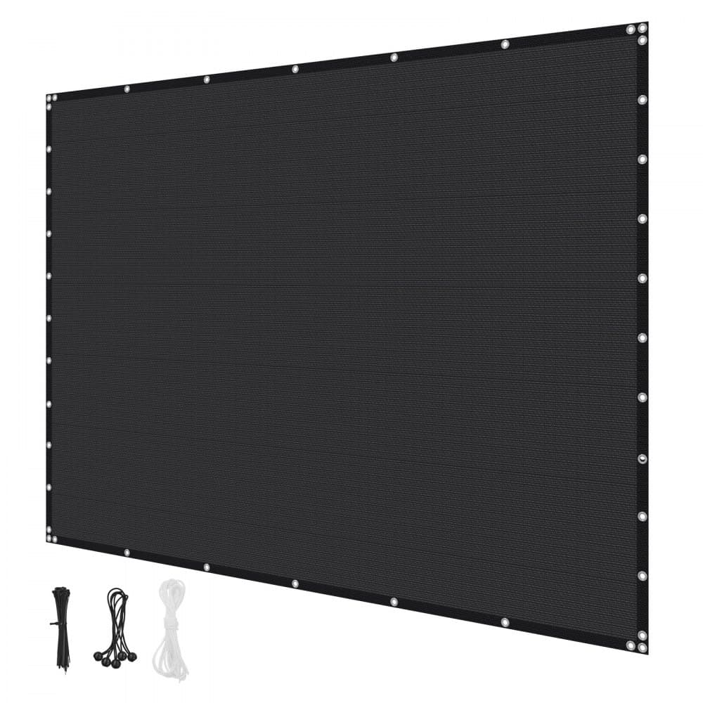 90%-os napellenző szövet, 10 x 12 lábas pergola árnyékoló takaró rozsdamentes acél szegélyekkel, napellenző ponyva betekintést nyújtó hálóval 140 GSM HDPE anyagból, kültéri, teraszra, kertbe és hátsó udvarba (fekete)