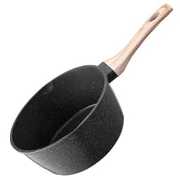 2.5 QT lábas, tapadásmentes lábas edzett üvegfedővel, többcélú főzőedény levehető fogantyúval, lábas kis konyhai főzőedény bevonattal, indukciós kompatibilis, fekete - miniatúra 4