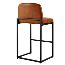 4 db-os bárszék szett, 68 cm-es pultmagasságú bárszék, modern PU bőr bárszék háttámlával, fém lábakkal, könnyen összeszerelhető karfa nélküli bárszék, sziget bárszék konyhába, étkezőbe, barna - miniatúra 4
