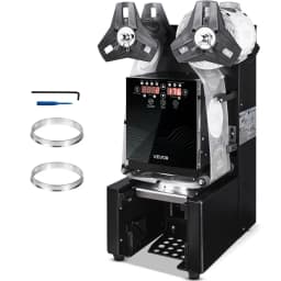 Teljesen automatikus pohárlezáró gép, 500-650 csésze/magasság, Pohárlezáró gép 190 mm magas és 90/95 mm-es poharakhoz, Elektromos Boba tealezáró digitális LCD kijelzővel, tejes teához és kávéhoz, fekete - miniatúra 2
