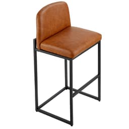 4 db-os bárszék szett, 68 cm-es pultmagasságú bárszék, modern PU bőr bárszék háttámlával, fém lábakkal, könnyen összeszerelhető karfa nélküli bárszék, sziget bárszék konyhába, étkezőbe, barna - miniatúra 12