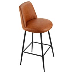 2 db-os bárszék szett, 69 cm-es pultmagasságú forgószék, modern PU bőr bárszék háttámlával és fém lábakkal, kar nélküli bárszék, sziget bárszék konyhába, étkezőbe, barna - miniatúra 12