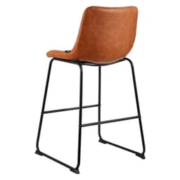 4 db-os bárszék szett, 65 cm-es pultmagasságú bárszék, modern PU bőr bárszék háttámlával, fém lábakkal, könnyen összeszerelhető karfa nélküli bárszék, sziget bárszék konyhába, étkezőbe, barna - miniatúra 3