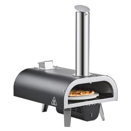 Kültéri pizzakemencé, 12 hüvelykes fatüzelésű pizzakemencék, pellet pizzakemence hőmérővel és elektromos forgatással, hordozható pizzasütő kültéri, hátsó udvari kempingezéshez, pizzasütő kő, hordtáska, lapát - miniatúra 3