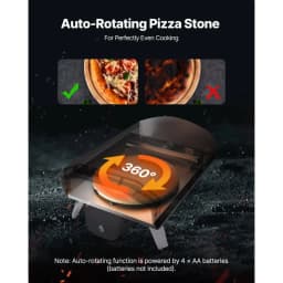 Kültéri pizzakemencé, 12 hüvelykes fatüzelésű pizzakemencék, pellet pizzakemence hőmérővel és elektromos forgatással, hordozható pizzasütő kültéri, hátsó udvari kempingezéshez, pizzasütő kő, hordtáska, lapát - miniatúra 8