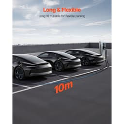 Elektromos jármű töltő hosszabbító kábel, 32 amper, 10 m, max. 22 kW-os hosszabbító kábel, kompatibilis minden 2-es típusú elektromos jármű töltővel, 3 fázisú AC 480V 50Hz IP65, nagy teherbírású autós töltőkábel hordtáskával - miniatúra 7