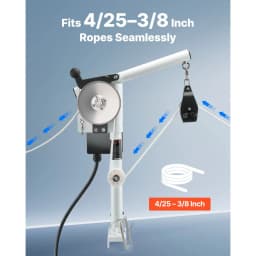 Kötélhúzó pohárhúzó, 12V DC 1200W, Kötélhúzó csörlő 90 kg emelési kapacitással, 35 m/perc kötélsebesség, 360°-os forgatás és korrózióálló, Rák-, garnéla- és homárcsapdákhoz való rákcsapda-húzó - miniatúra 9