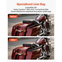Motorkerékpár nyeregtáska bélés táska, 18 literes betétes tároló utazópoggyász-rendszerező, kompatibilis a Harley Davidson 1993-2022 Touring Road/Street Glide/Electra Glide/Road King nyeregtáskákkal, fekete - miniatúra 6