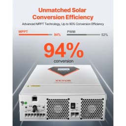 Hibrid napelemes inverter, 3500 W, minden az egyben tiszta szinuszhullámú inverter töltő, 24 V DC-ről 220/230 V AC-re, beépített WIFI 100 A MPPT napelemes vezérlővel, hálózaton kívüli rendszerekhez, ólom-savas lítium akkumulátorhoz - miniatúra 7