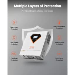 Hibrid napelemes inverter, 3500 W, minden az egyben tiszta szinuszhullámú inverter töltő, 24 V DC-ről 220/230 V AC-re, beépített WIFI 100 A MPPT napelemes vezérlővel, hálózaton kívüli rendszerekhez, ólom-savas lítium akkumulátorhoz - miniatúra 10
