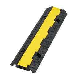 Kábelvédő rámpa, 9979 kg/tengely teherbírás, 2 csatornás, nagy teherbírású gumizsinóros tömlővédő, 32 x 31 mm-es csatorna, forgalmi fekvőrendőr felpattintható felső fedéllel, beltéri és kültéri használatra, 1 csomag - miniatúra 12