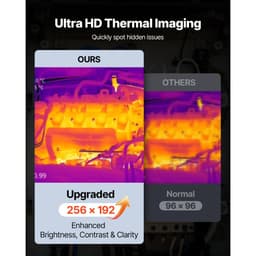 Hőkamera, 256 x 192 IR felbontás, kézi hőkamera 2MP vizuális kamerával, 25Hz frissítési gyakoriságú infravörös képalkotó 3,5 hüvelykes érintőképernyővel, -4°F és 1022°F között, WIFI támogatással - miniatúra 6