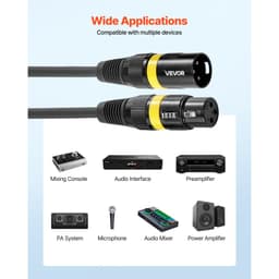 XLR kábel 30,48 m, 2 db-os csomag, árnyékolt, szimmetrikus DMX apa-nő mikrofonkábelek, aranyozott 3 tűs XLR mikrofon hangszórókábel, színpadi világításhoz, mikrofonokhoz, erősítőkhöz, keverőkhöz, hangszórórendszerekhez - miniatúra 10