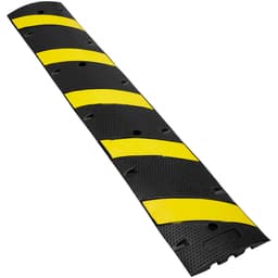 2 db gumi fekvőrendőr 183 x 30 x 4,5 cm, 2 csatornás, 100000 kg teherbírású, nagy teherbírású forgalmi fekvőrendőr, fényvisszaverő sárga csíkkal, 8 tágulási csavarral és 1 fúróval, aszfaltbeton és murvás utakra - miniatúra 4
