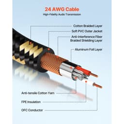 XLR kábel 7,62 m, 6 darabos csomag, árnyékolt, szimmetrikus DMX apa-nő mikrofonkábelek, aranyozott 3 tűs XLR mikrofon hangszórókábel vezetékek, színpadi világításhoz, mikrofonokhoz, erősítőkhöz, keverőkhöz, hangszórórendszerekhez - miniatúra 6