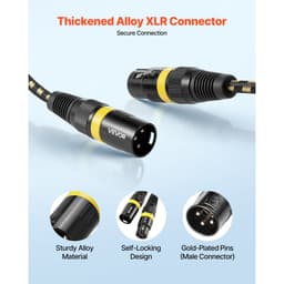 XLR kábel 7,62 m, 6 darabos csomag, árnyékolt, szimmetrikus DMX apa-nő mikrofonkábelek, aranyozott 3 tűs XLR mikrofon hangszórókábel vezetékek, színpadi világításhoz, mikrofonokhoz, erősítőkhöz, keverőkhöz, hangszórórendszerekhez - miniatúra 7