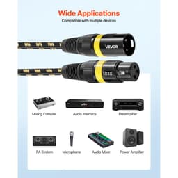 XLR kábel 7,62 m, 6 darabos csomag, árnyékolt, szimmetrikus DMX apa-nő mikrofonkábelek, aranyozott 3 tűs XLR mikrofon hangszórókábel vezetékek, színpadi világításhoz, mikrofonokhoz, erősítőkhöz, keverőkhöz, hangszórórendszerekhez - miniatúra 10