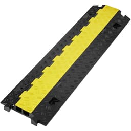 5 db-os kábelvédő rámpa, 2 csatornás, 10000 kg/tengely teherbírás, 91,8x25x4,3 cm, strapabíró TPU drótkötélvédő rámpa tömlővédő rámpa kocsibeállóhoz, forgalmi fekvőrendőr TPR felpattintható felső burkolattal, beltéri és kültéri használatra - miniatúra 5