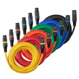 XLR kábel 6,1 m, 6 darabos csomag, árnyékolt, szimmetrikus DMX apa-nő mikrofonkábelek, aranyozott 3 tűs XLR mikrofon hangszórókábel vezetékek, színpadi világításhoz, mikrofonokhoz, erősítőkhöz, keverőkhöz, hangszórórendszerekhez - miniatúra 4