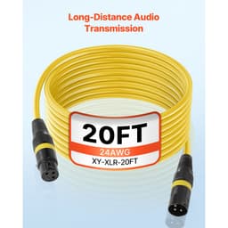 XLR kábel 6,1 m, 6 darabos csomag, árnyékolt, szimmetrikus DMX apa-nő mikrofonkábelek, aranyozott 3 tűs XLR mikrofon hangszórókábel vezetékek, színpadi világításhoz, mikrofonokhoz, erősítőkhöz, keverőkhöz, hangszórórendszerekhez - miniatúra 9