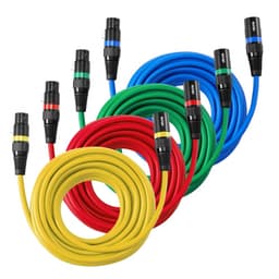 XLR kábel 7,62 m, 4 darabos csomag, árnyékolt, szimmetrikus DMX apa-nő mikrofonkábelek, aranyozott 3 tűs XLR mikrofon hangszórókábel vezetékek, színpadi világításhoz, mikrofonokhoz, erősítőkhöz, keverőkhöz, hangszórórendszerekhez - miniatúra 2