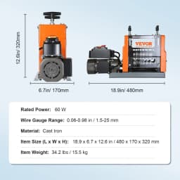 Automatikus kábelcsupaszító gép, 1,5 mm-25 mm-es elektromos motoros kábelcsupaszító, 60 W, látható csupaszítási mélység referenciával ellátott kábellehúzó, 6 kerek és 1 lapos csatorna rézhulladék újrahasznosításához - miniatúra 1
