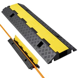 Kábelvédő rámpa, 9979 kg/tengely teherbírás, 1 csatornás, nagy teherbírású gumizsinóros tömlővédő, 70 x 50 mm-es csatorna, forgalmi fekvőrendőr felpattintható felső fedéllel, beltéri és kültéri használatra, 1 csomag - miniatúra 2
