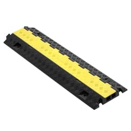 Kábelvédő rámpa, 9979 kg/tengely teherbírás, 2 csatornás, strapabíró TPU kábeltömlő-burkolat, 31 x 28 mm-es csatorna, fekvőrendőr felpattintható felső fedéllel, beltéri és kültéri használatra, 3 darabos csomag - miniatúra 5
