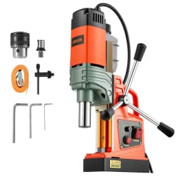 Mágneses fúróprés, 1350 W, 50 mm-es furatátmérő, 12500 N teljesítményű, hordozható mágneses fúróprés, 0–800 ford/perc állítható sebességgel, Weldon szárral, fémfelületekhez, ipari és otthoni fejlesztéshez - miniatúra 2
