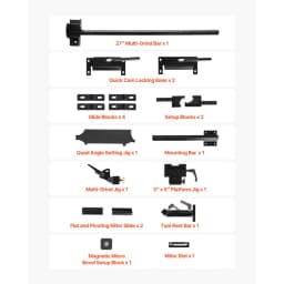 Pro Grind élezőrendszer, többcélú élező sablon 152 mm-es és 203 mm-es asztali köszörűhöz - platform sablonnal, szerszámtartó rúddal, beállító blokkal, gérvágó szánnal, mikro ferdevágó blokkal, faesztergáló szerszámokhoz - miniatúra 11